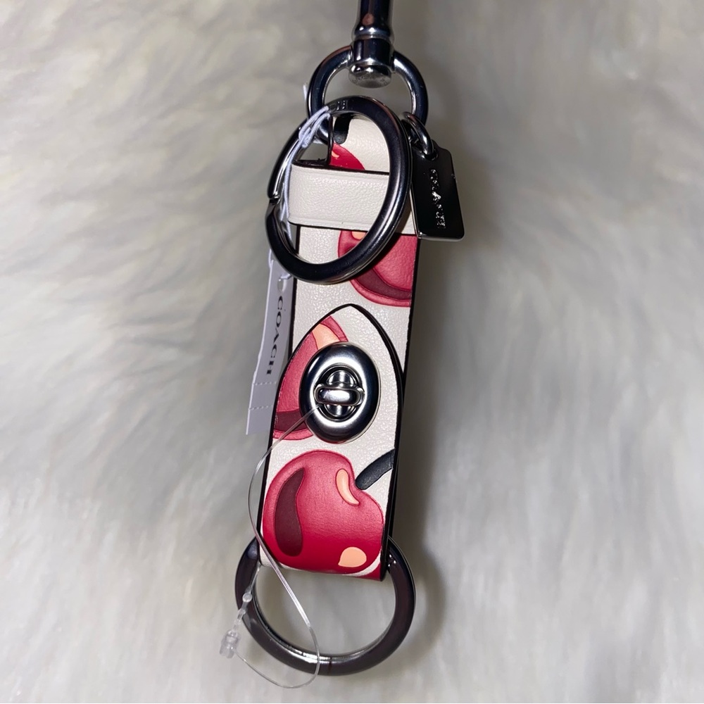 Coach Cherry leather keychain New